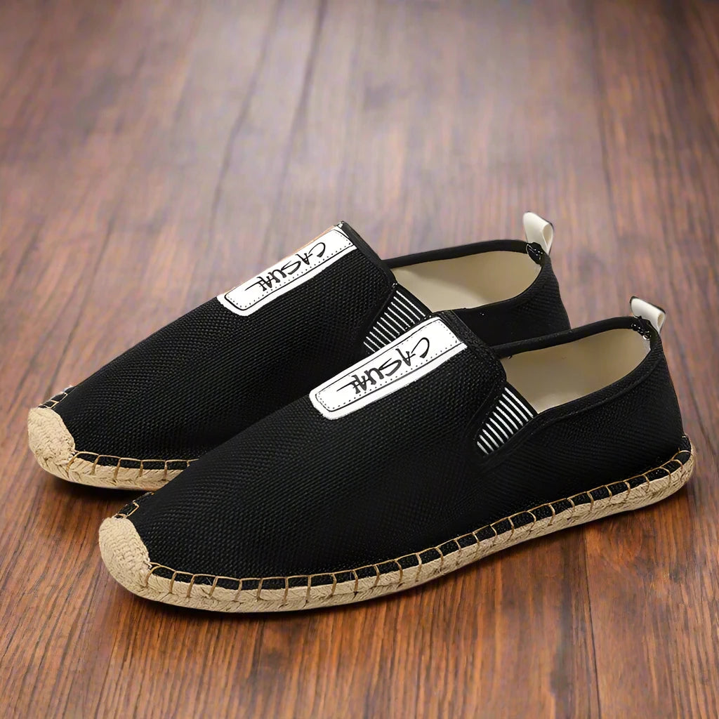 Flat Canvas Shoes Hemp Flats for Men Male Loafers Causal Shoes