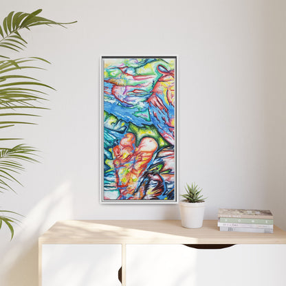 Multi-Color Abstract Framed Canvas Art Print - Kia Day Design