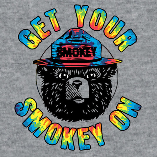 Get Your Smokey On Tie Dye T-Shirt - Gray - - mens tee