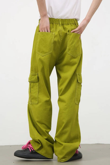 Men's Mid Rise Jeans with Cargo Pockets - -