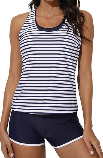 European-Style Split Bikini Swimsuit - Stripe 20W - swimwear