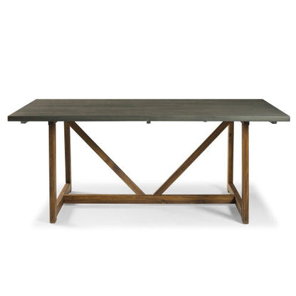 Rustic Solid Wood Grey Trestle Table - - table