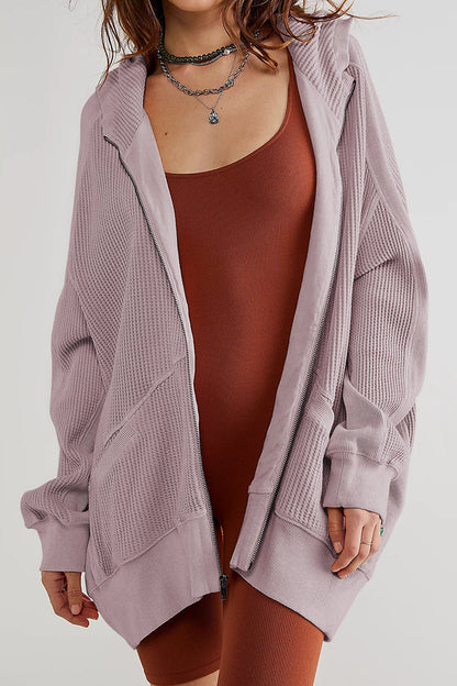 Zip-Up Long Sleeve Jacket - -