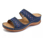 Open Toe Vintage Sandals - Navy Blue 39 - sandals