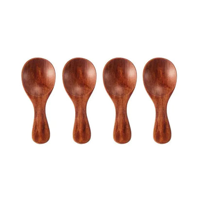 4Pcs Mini Wooden Spoons Brown