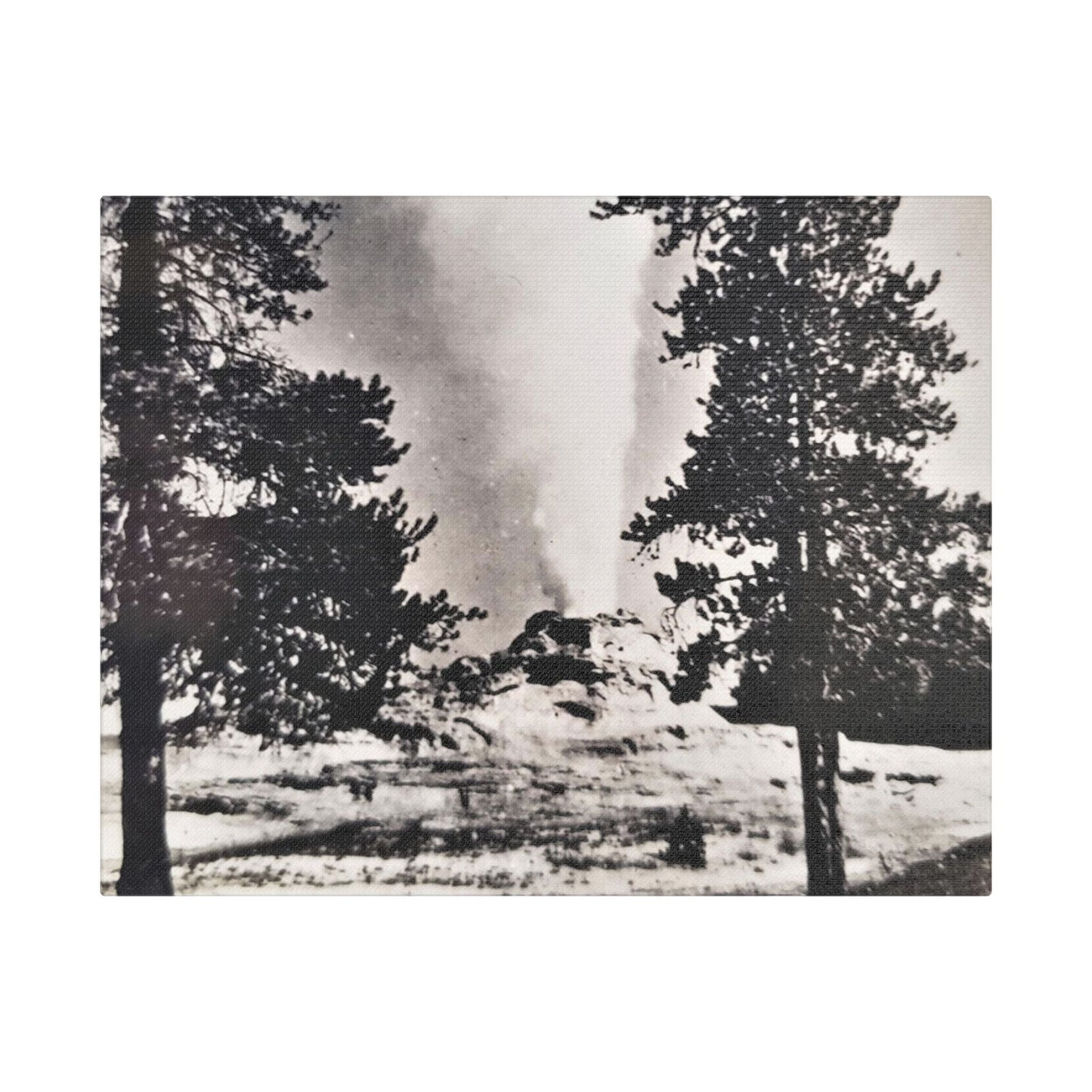 Castle Geyser Yellowstone Satin Canvas Stretched