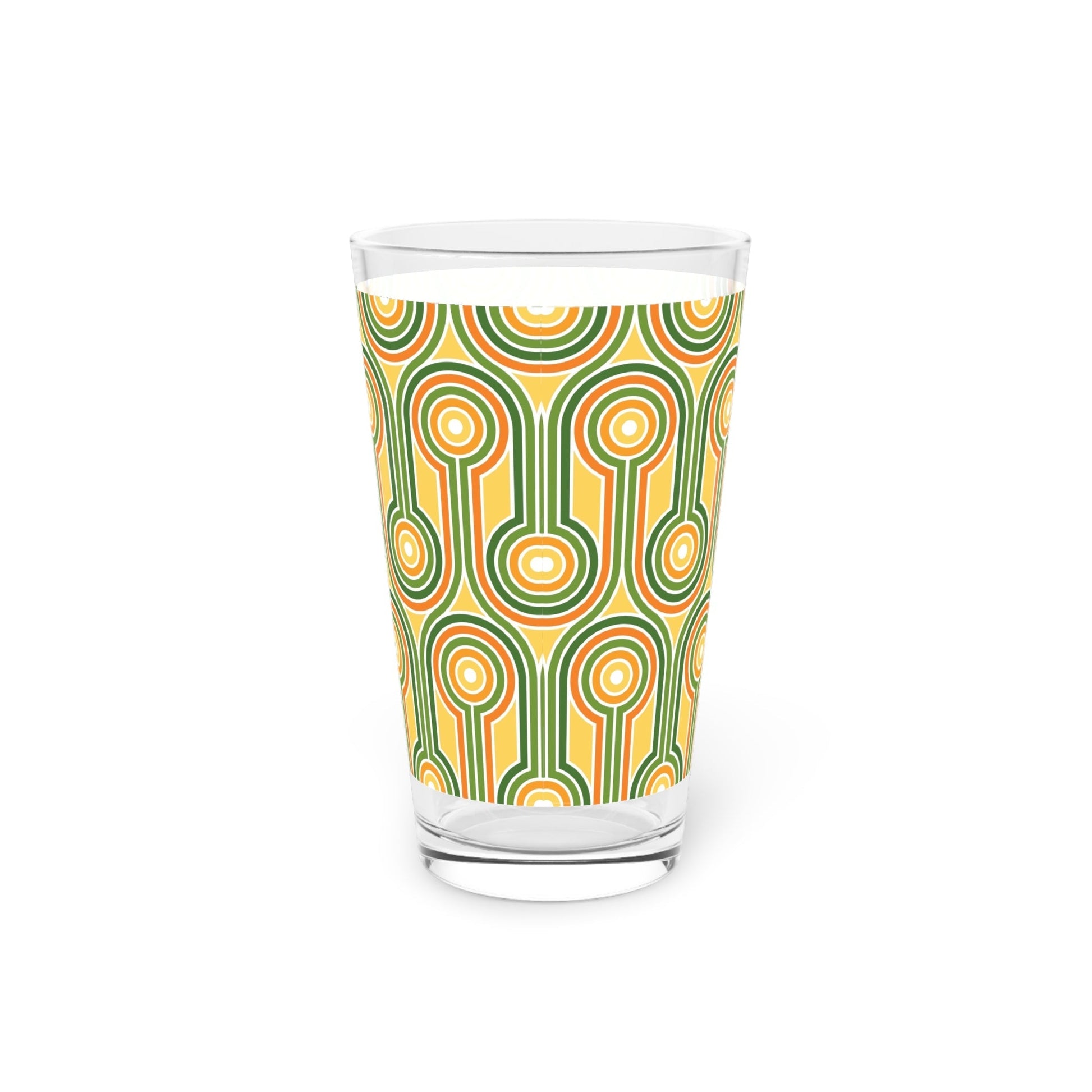 Retro Pattern 16oz Pint Glass - Kia Day Design
