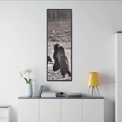 Yellowstone Grizzly Bears Gallery Canvas Wraps 20″ x 60″ Premium Gallery Wraps (1.25″) Black