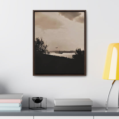 Navy Day New York October 27th 1945 Plane Gallery Canvas Wraps Vertical Frame 16″ x 20″ 1.25" Walnut
