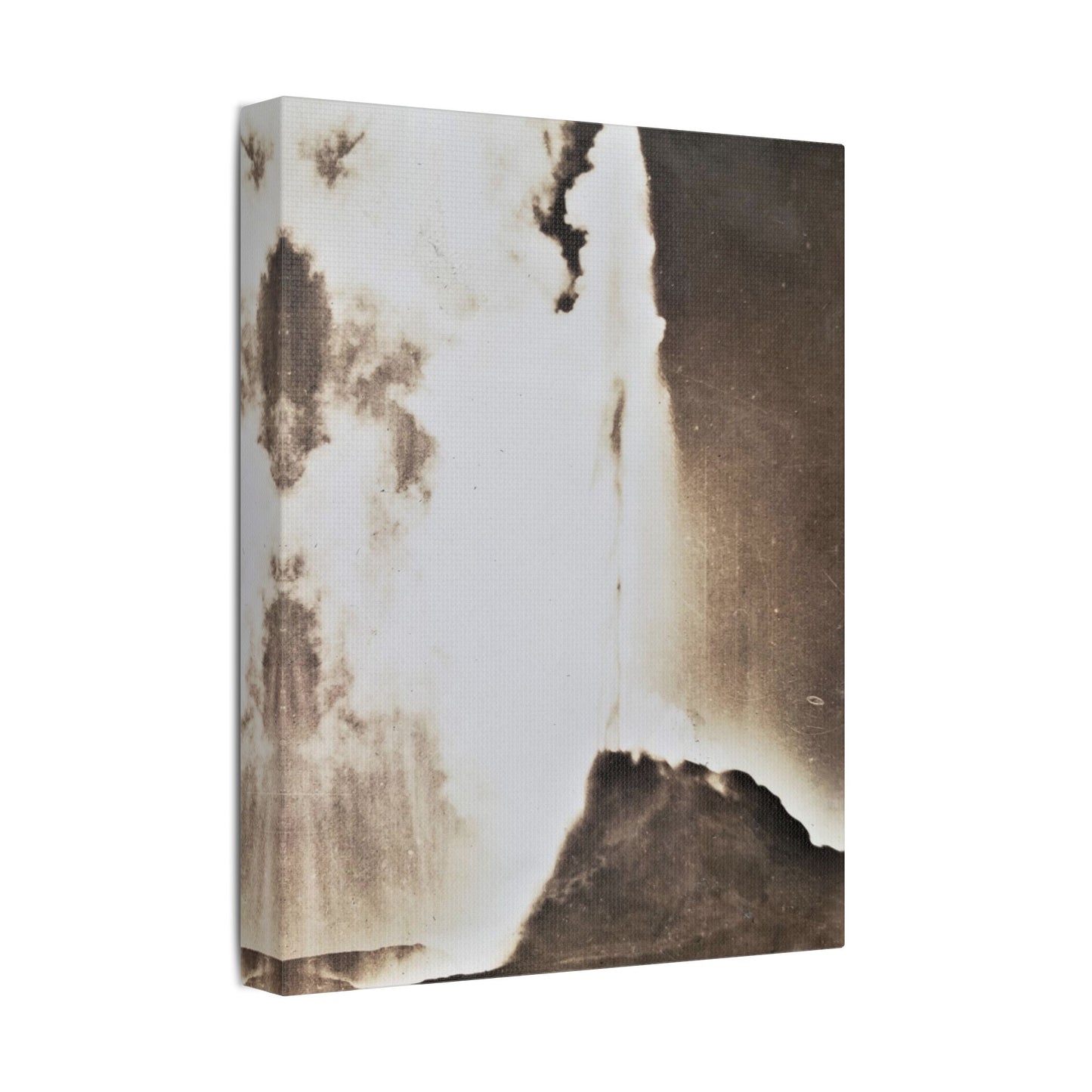 White Dome Geyser Yellowstone Satin Canvas, Stretched