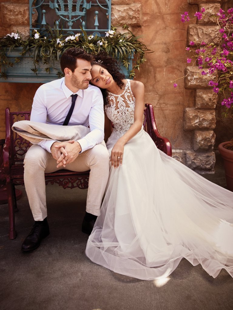 Elegant Lace Halter Bridal Gown - - dress