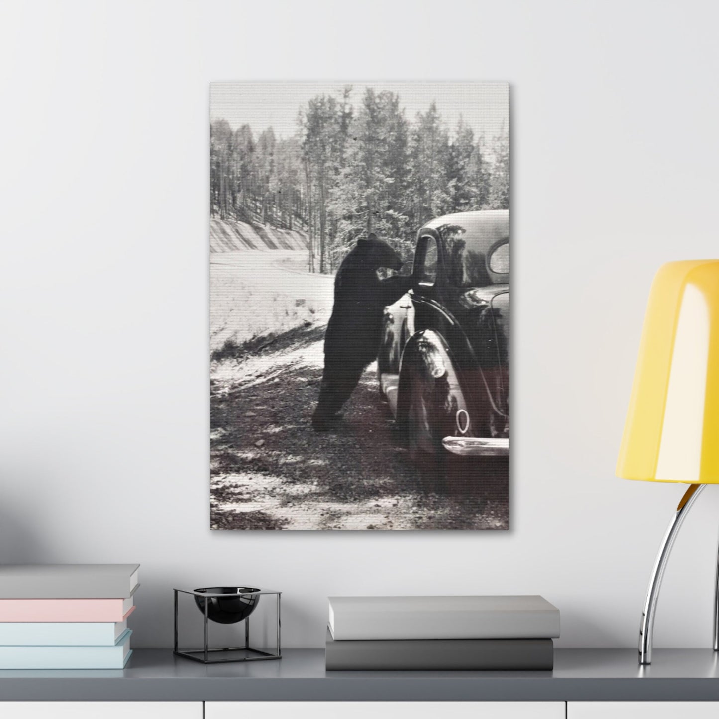 Yellowstone Bear Car Canvas Gallery Wraps 16″ x 24″ 1.25"