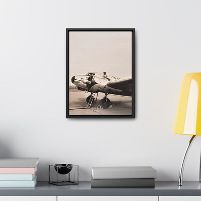 Refueling Mid-Contintent Chief Line 1939 Gallery Canvas Wraps Vertical Frame 12″ x 16″ Premium Gallery Wraps (1.25″) Black