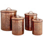 Antique Copper Etched 1-Qt Storage Canister - n a - canisters