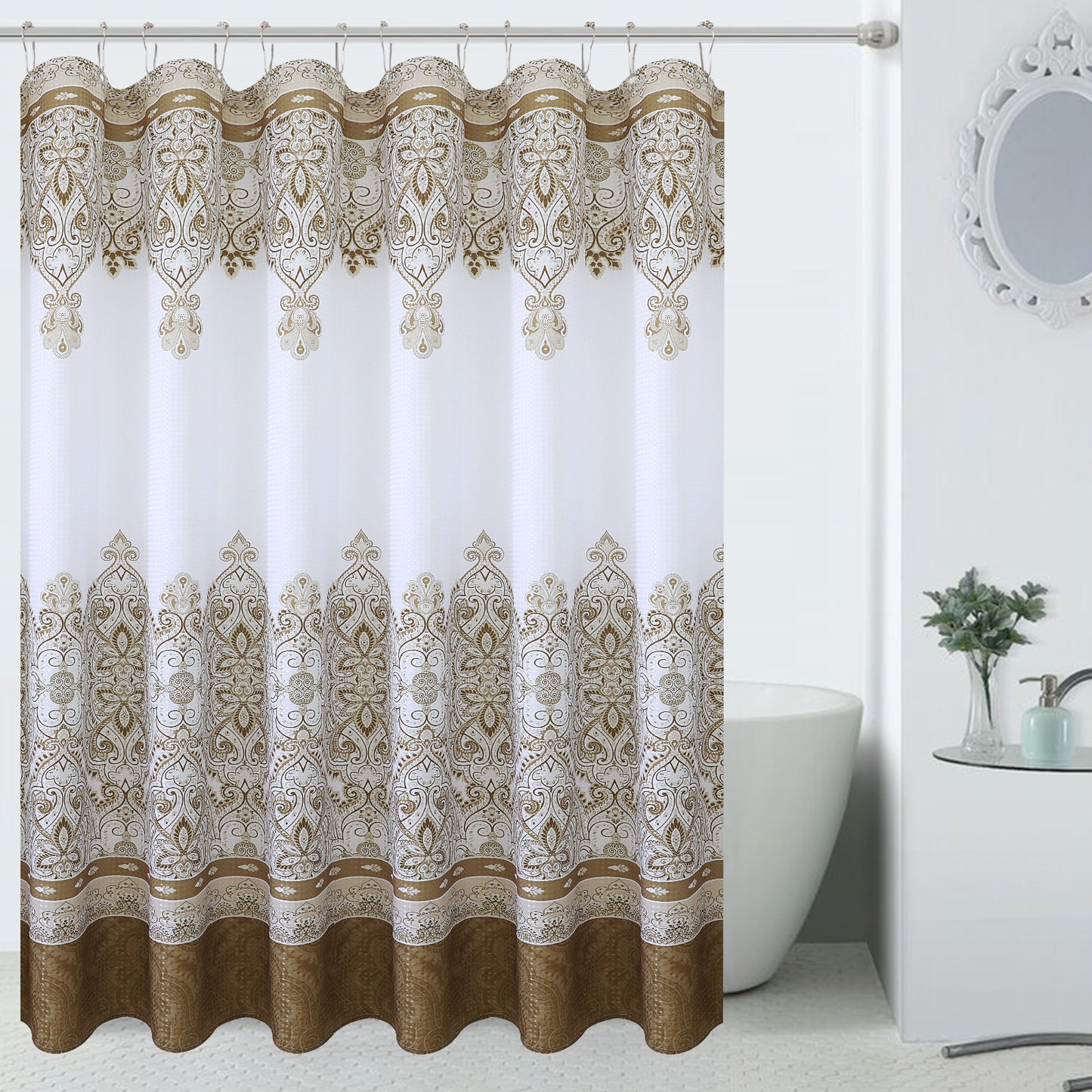 Shower Curtain With Hooks Moroccan Bohemian Bath Curtain