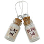 Alice Glow Vintage Mismatch Earrings - AQUA drink eat me earrings - earrings