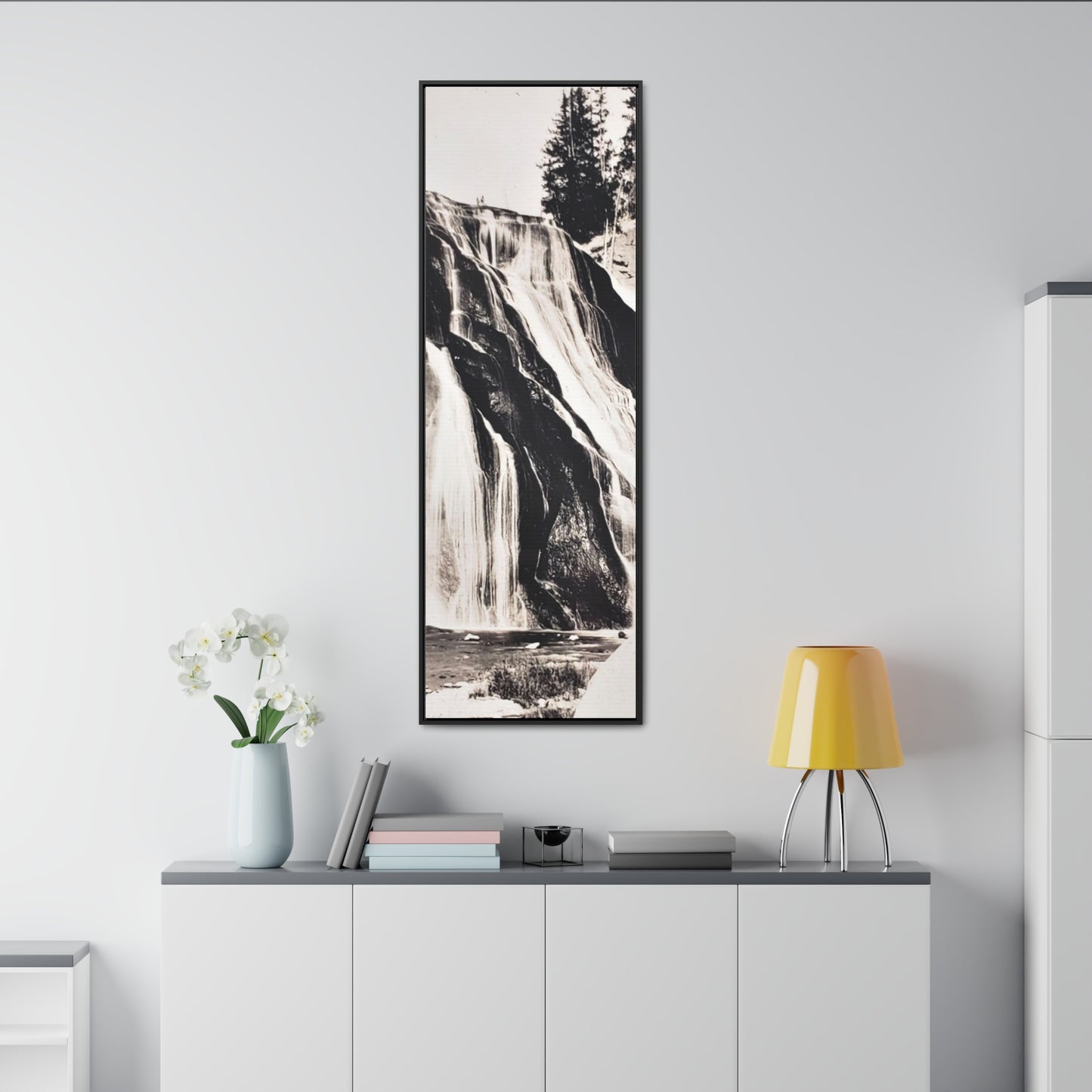 Gibbon Falls Yellowstone Gallery Canvas Wraps, Vertical Frame