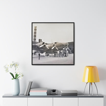 Boeing B-17 Bomber Gallery Canvas Wraps Square Frame 30″ x 30″ 1.25" Black