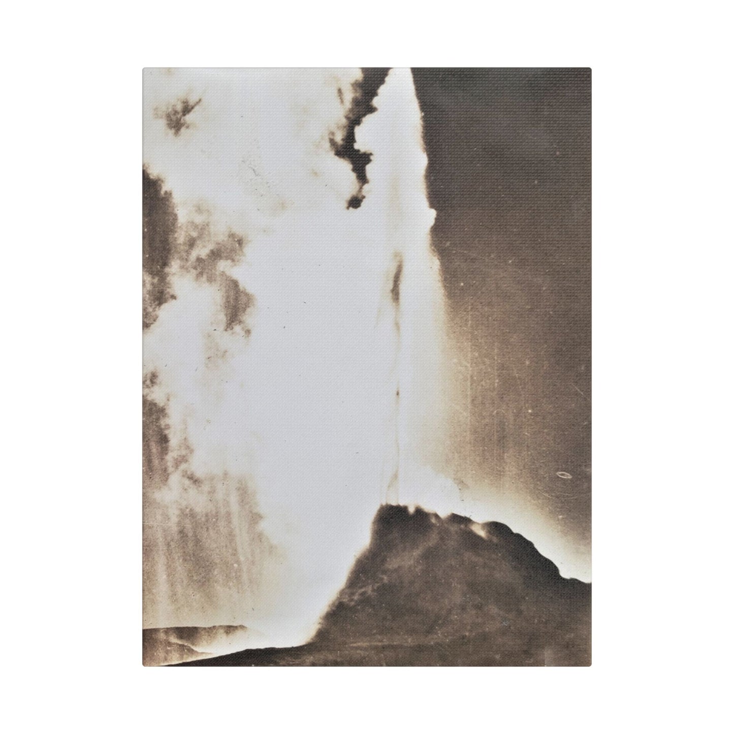 White Dome Geyser Yellowstone Satin Canvas, Stretched