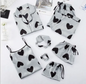 7pc Long Sleeve Pajama Sleepwear Sets black grey