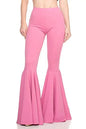 Solid Wide Leg High Waist Pants Women Pink