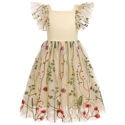 Elegant Flower Girl Embroidery Dress for Kids - - dress