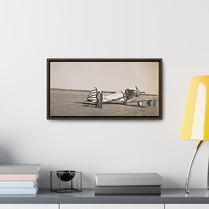 Army Pursuit Plane Ames Airport 1939 Gallery Canvas Wraps, Horizontal Frame 20″ x 10″ Walnut 1.25"