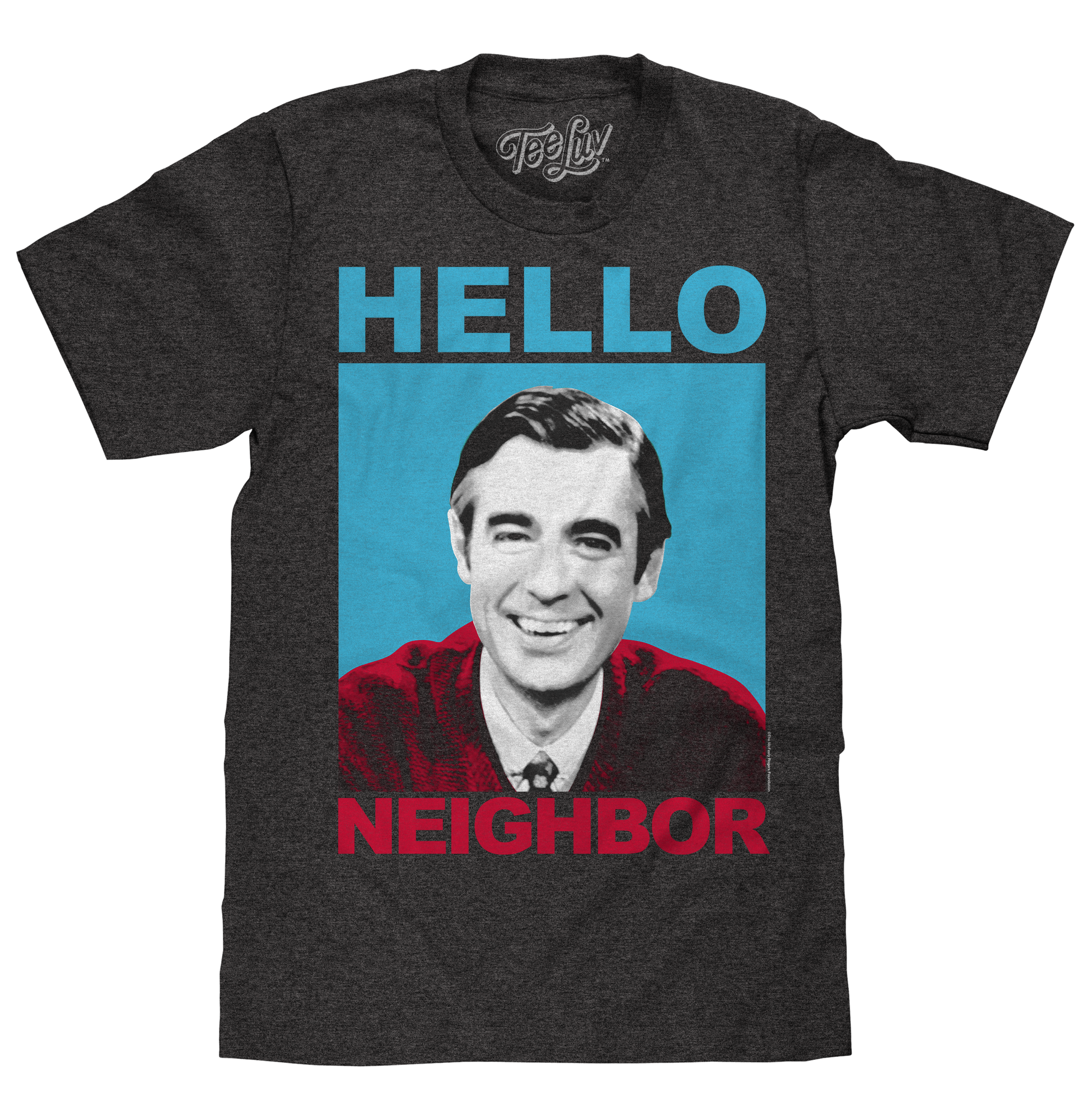 Mister Rogers "Hello Neighbor" T-Shirt - Gray- Tee Luv- {{Product type}}