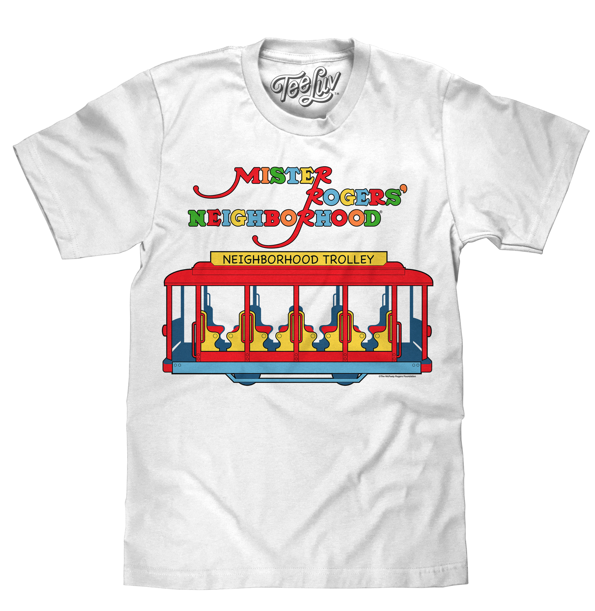 Mister Rogers' Neighborhood Trolley Logo T-Shirt - White- Tee Luv- {{Product type}}