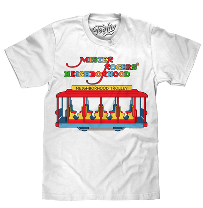Mister Rogers' Neighborhood Trolley Logo T-Shirt - White- Tee Luv- {{Product type}}