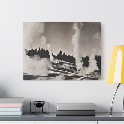 Norris Geyser Yellowstone Satin Canvas Stretched
