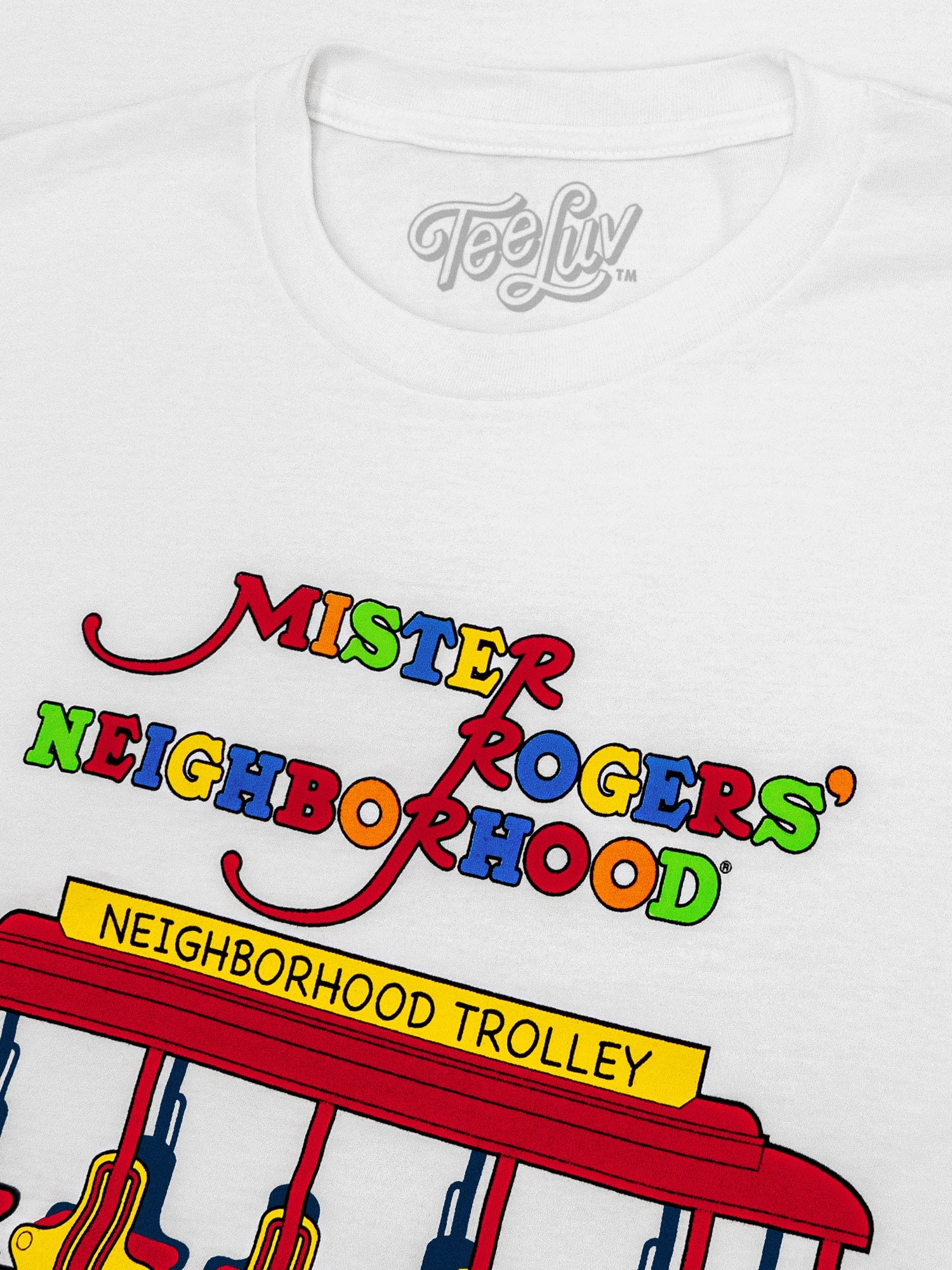 Mister Rogers' Neighborhood Trolley Logo T-Shirt - White- Tee Luv- {{Product type}}