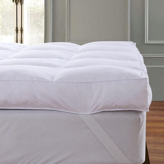 QUEEN ROSE Mattress Topper Queen Extra Soft Pillow Top Mattress Topper Queen - Essential - White Queen - mattress pad