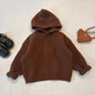 Autumn Childrens Retro Mori Style Hooded Sweater - Dark Coffee 120cm - sweater