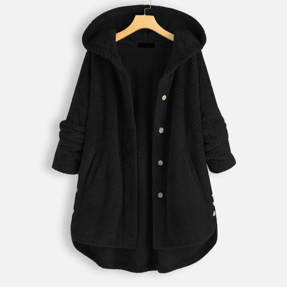 Women's Hooded Double-Sided Velvet Fashion Long Plus-Size Women's Hooded Coat