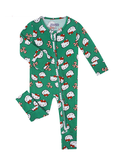 PoshTOT Sanrio Hello Kitty Green Bamboo Baby Convertible Zippy Romper - 18-24M - Zippy Romper
