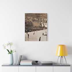 Rockefeller Plaza Easter 1945 Satin Canvas Stretched 24" x 30" (Vertical) 1.5"