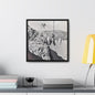 Suspended Boulder Dam Worker Gallery Canvas Wraps Square Frame 16″ x 16″ 1.25" Black