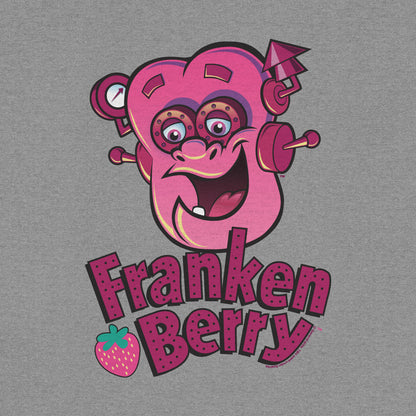 Franken Berry Monster Cereal Mascot Hooded Sweatshirt - Oxford Gray- Tee Luv- {{Product type}}