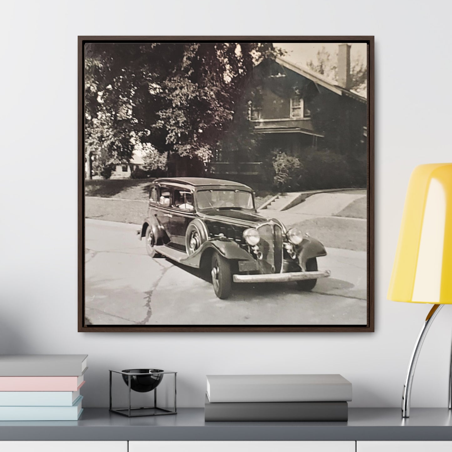 Classic Car Gallery Canvas Wraps, Square Frame