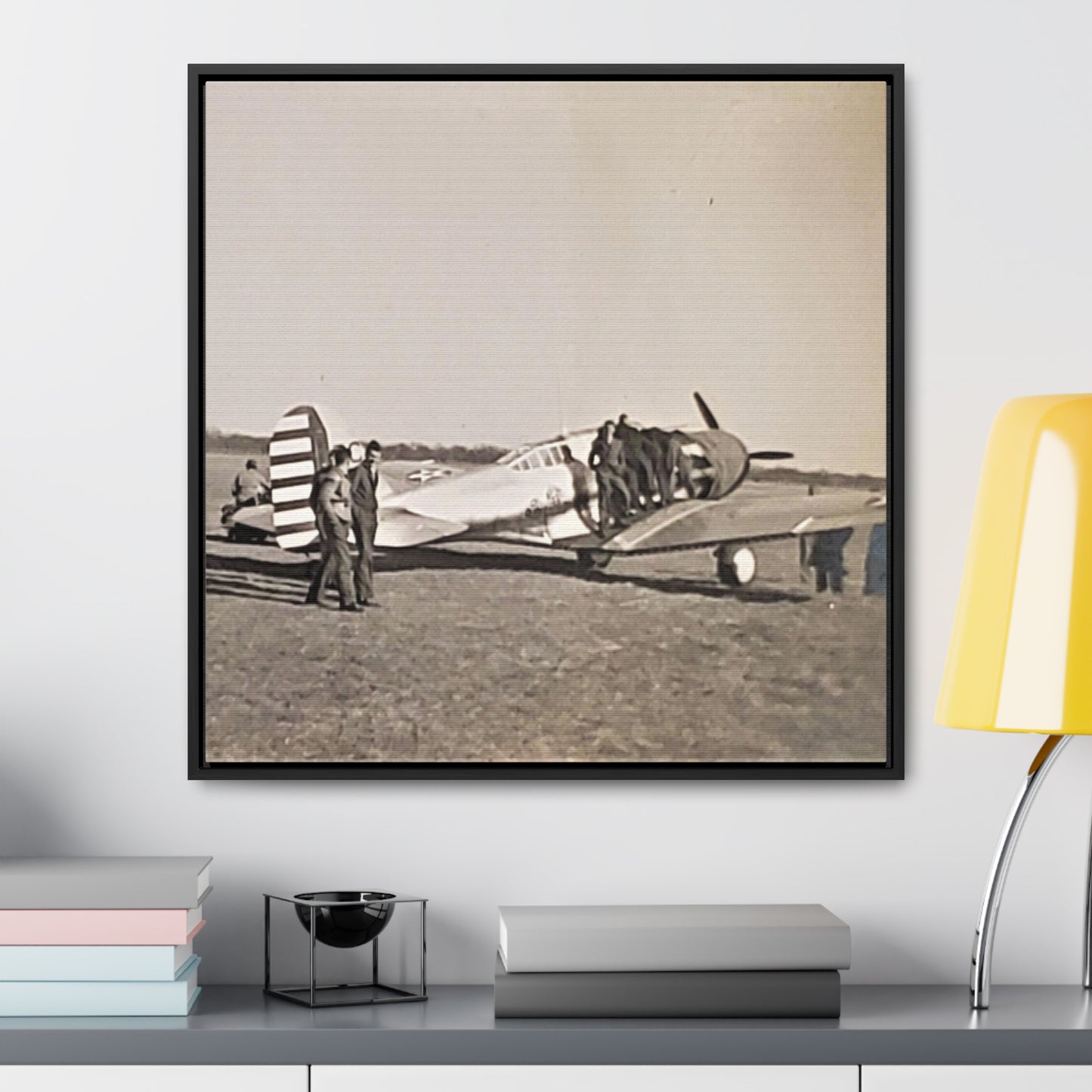 Army Pursuit Plane Ames Airport 1939 Gallery Canvas Wraps, Square Frame