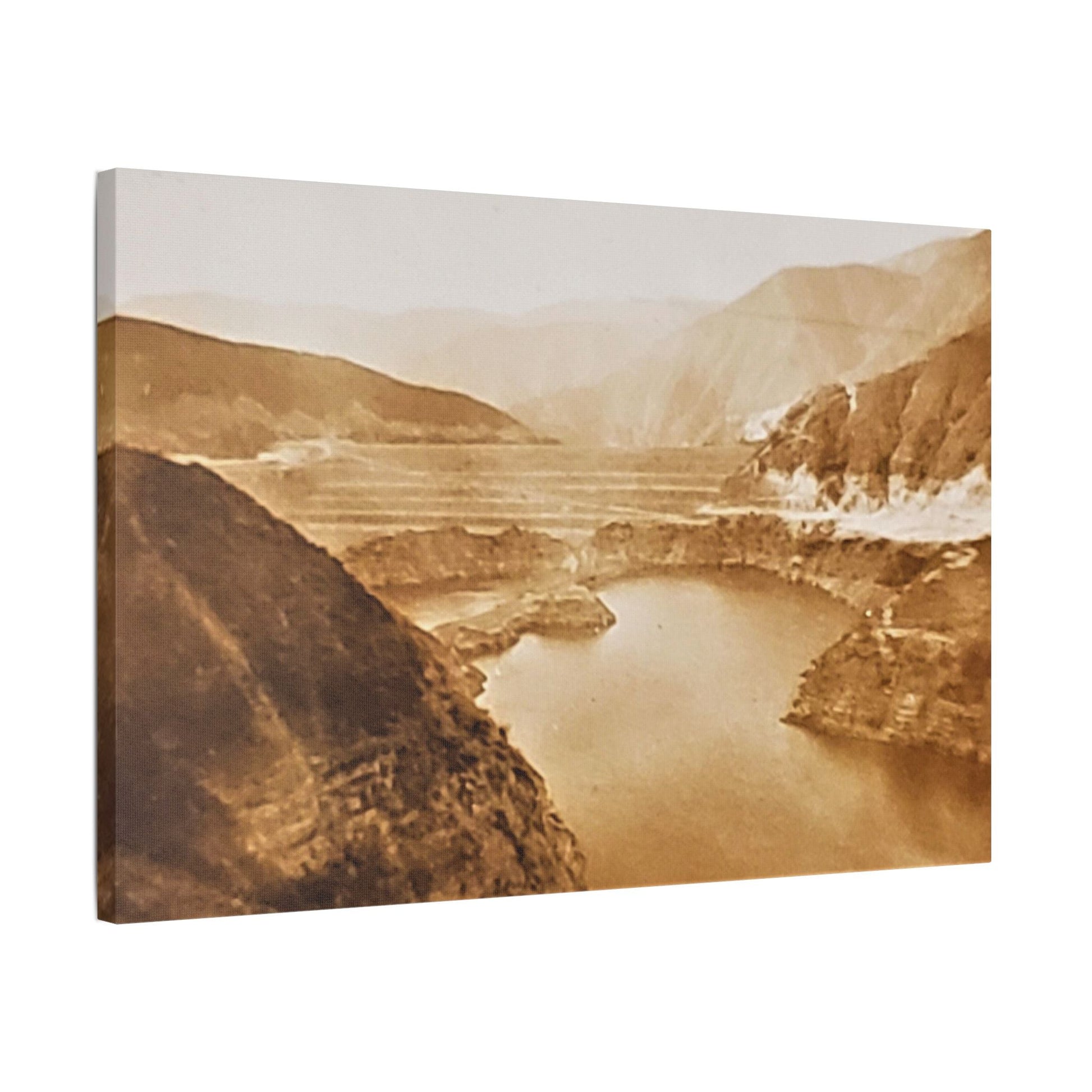 San Gabriel Dirt Fill Dam 1 Satin Canvas Stretched