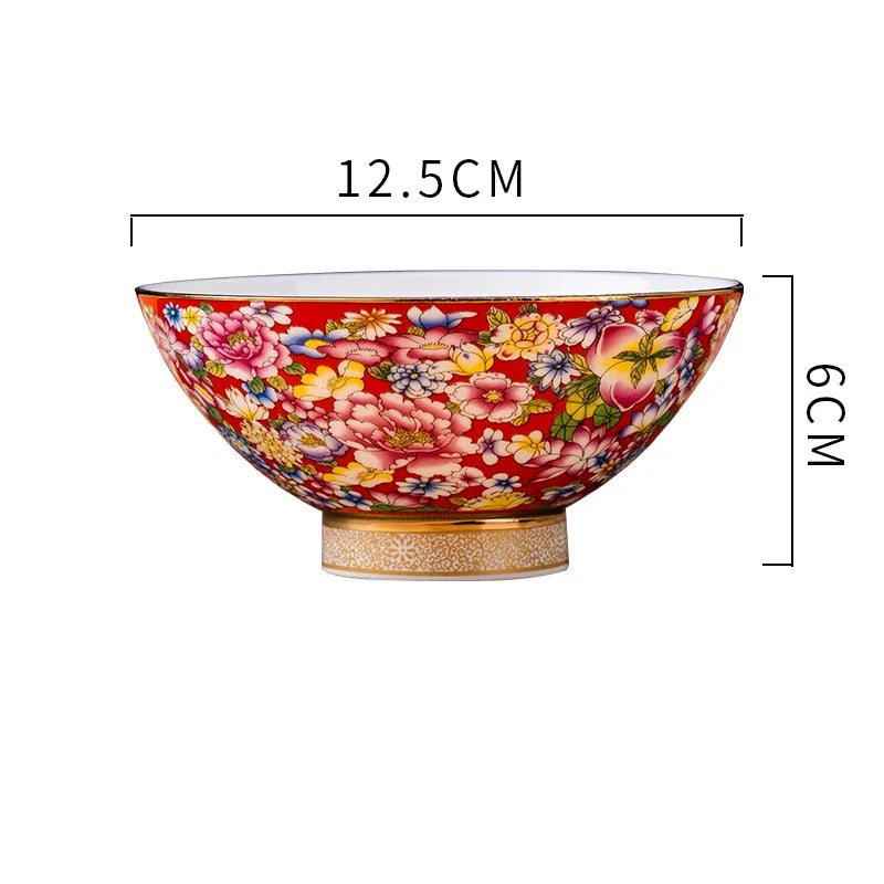 Chinese Enamel Ceramic Tableware B-5 inch bowl