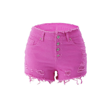 Fringe Womens Shorts with Buttons - - shorts