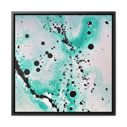 Teal Burst Gallery Canvas Wraps, Square Frame 16″ x 16″ Premium Gallery Wraps (1.25″)