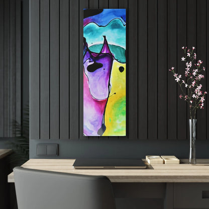 Cat Dog Acrylic Prints 12" x 36" (Vertical) Glossy