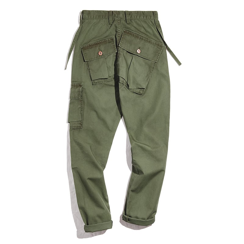 Retro Japanese Style Casual Cargo Pants - Green 32 - pants