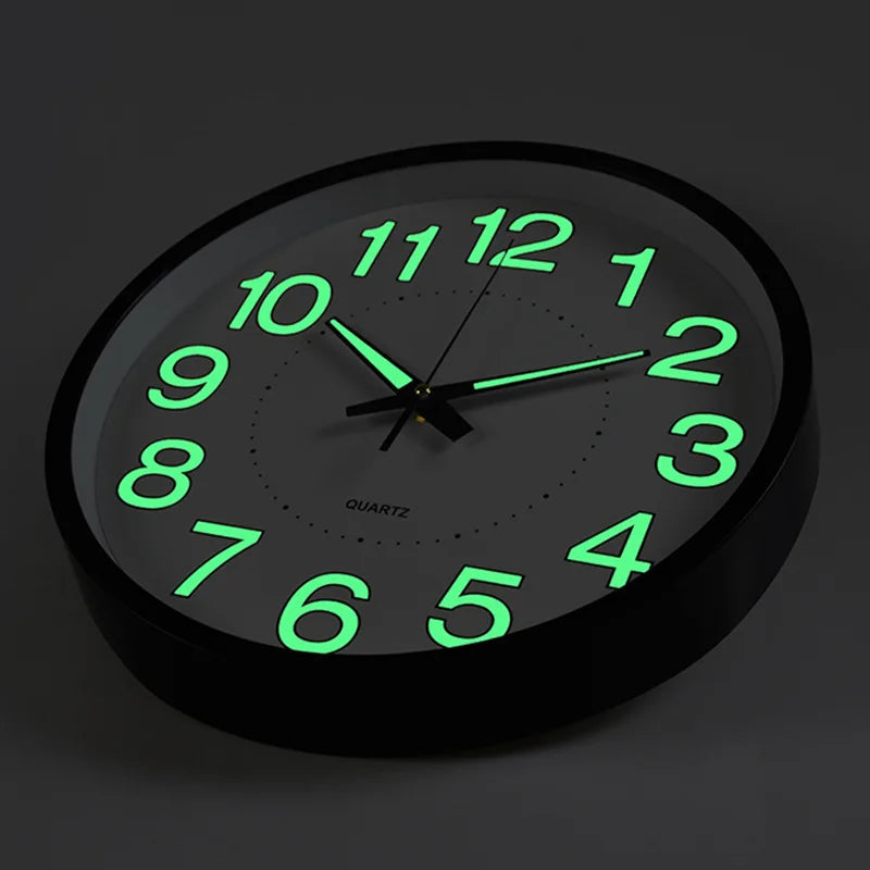 W103 12 Inch a Large Decorative Glow in Dark Luminous Wall Clock