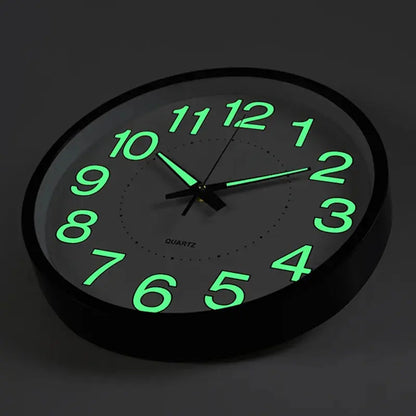 W103 12 Inch a Large Decorative Glow in Dark Luminous Wall Clock