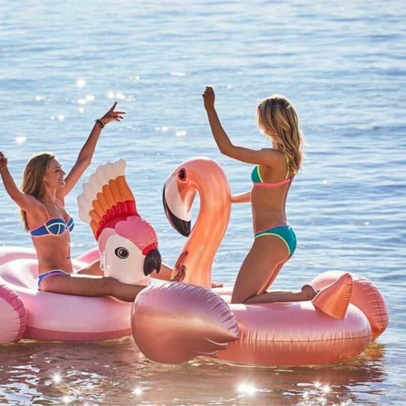 Rose Gold Flamingo Inflatable Pool Float - - pool float
